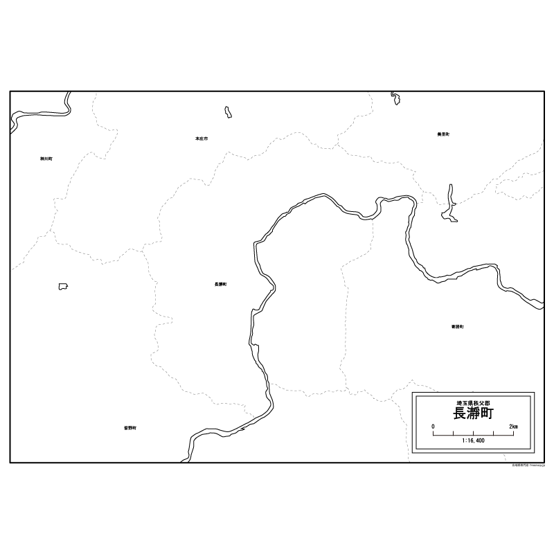 長瀞町の白地図のサムネイル