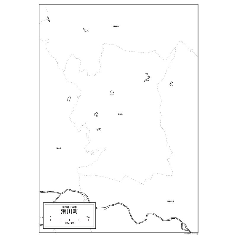 滑川町の白地図のサムネイル