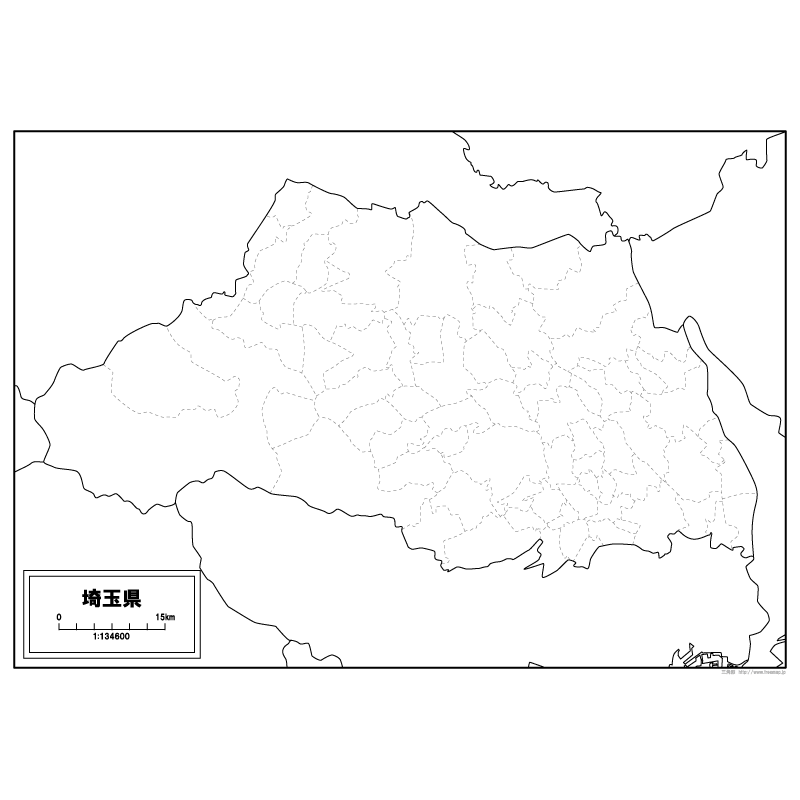 埼玉県の白地図のサムネイル