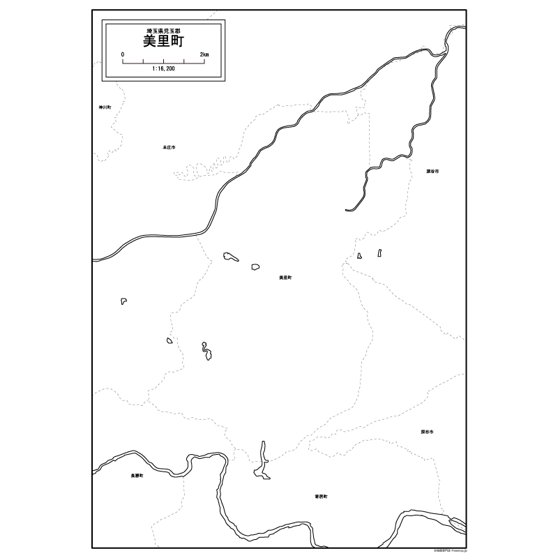 美里町の白地図のサムネイル