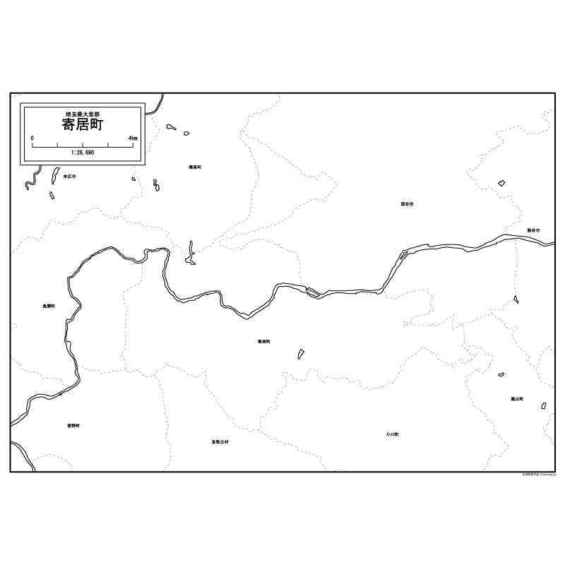 寄居町の白地図のサムネイル