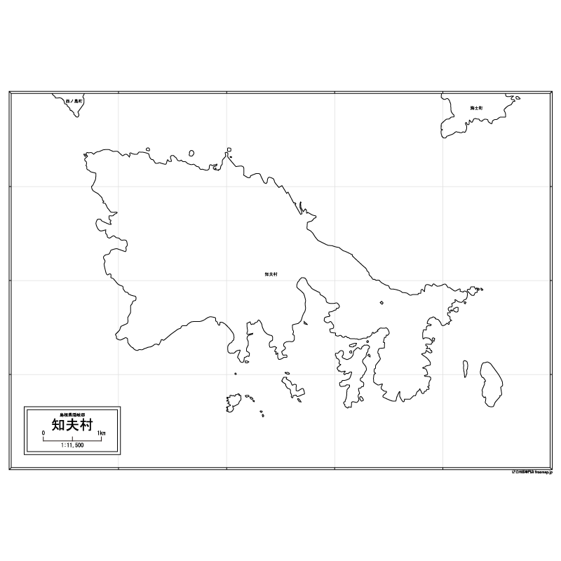 知夫村の白地図のサムネイル
