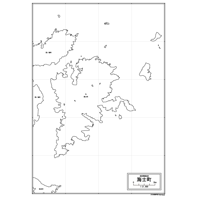海士町の白地図のサムネイル