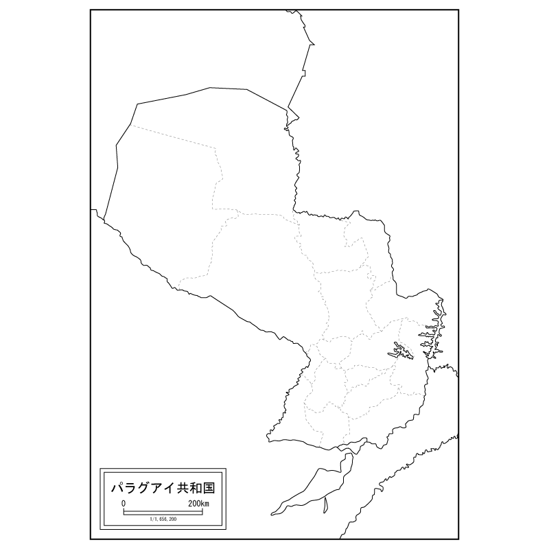 パラグアイの白地図のサムネイル