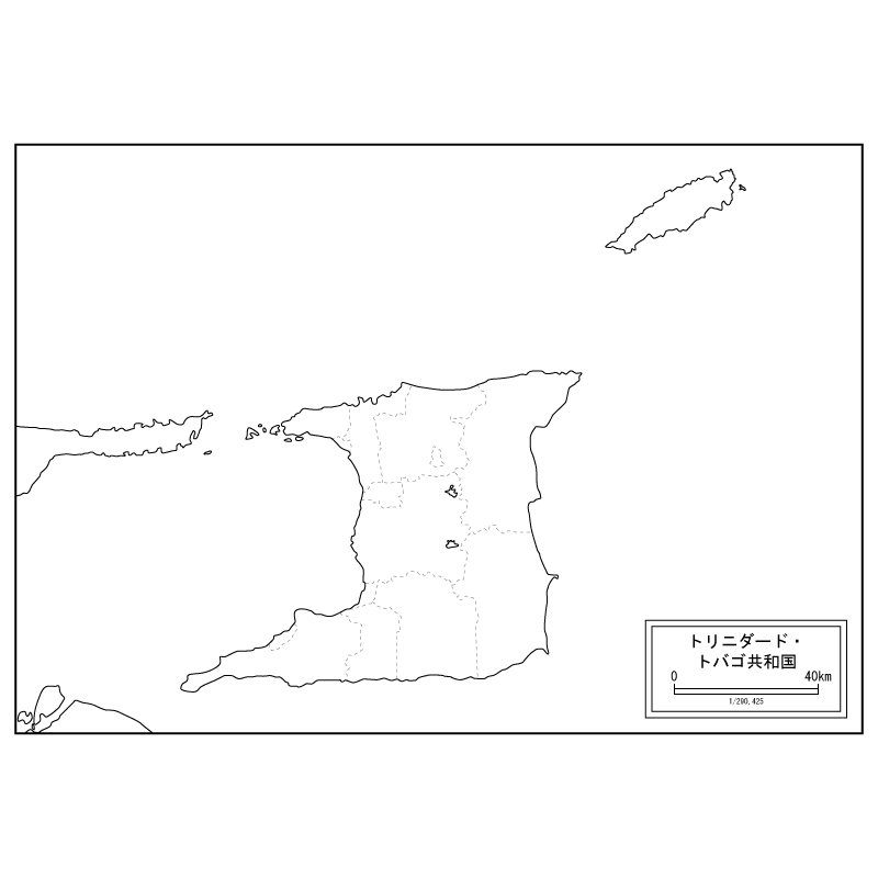 トリニダード・トバゴの白地図のサムネイル