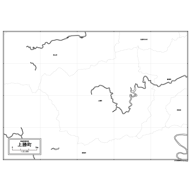 上勝町の白地図のサムネイル