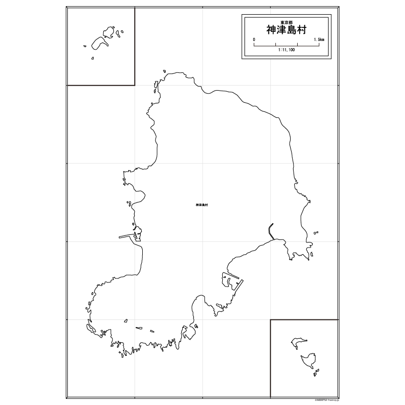 神津島村の白地図のサムネイル