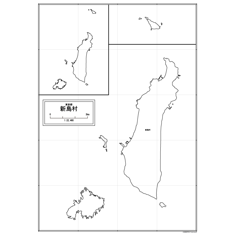 新島村の白地図のサムネイル