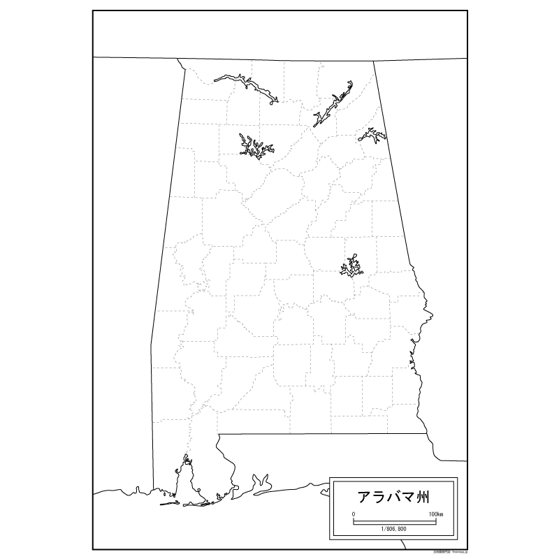 アラバマ州の地図のサムネイル