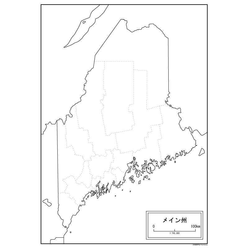 メイン州の地図のサムネイル