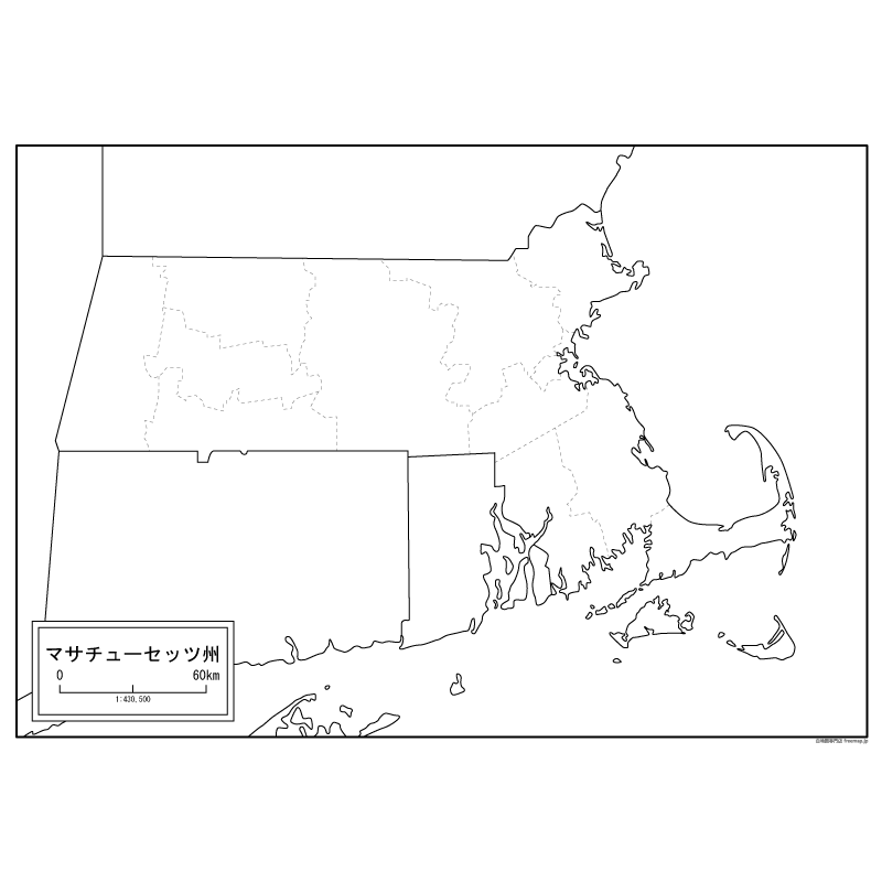 マサチューセッツ州の地図のサムネイル