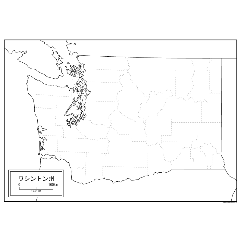 ワシントン州の地図のサムネイル