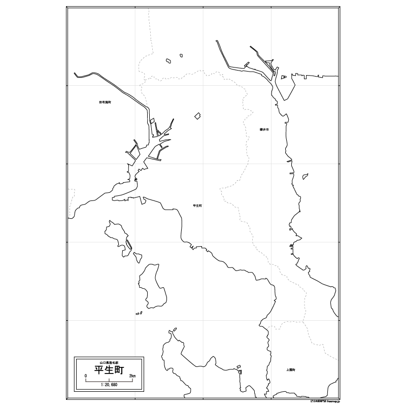 平生町の白地図のサムネイル