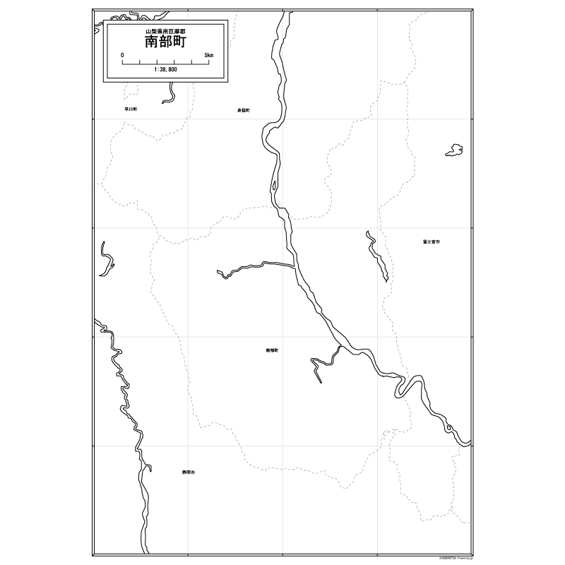 南部町の白地図のサムネイル