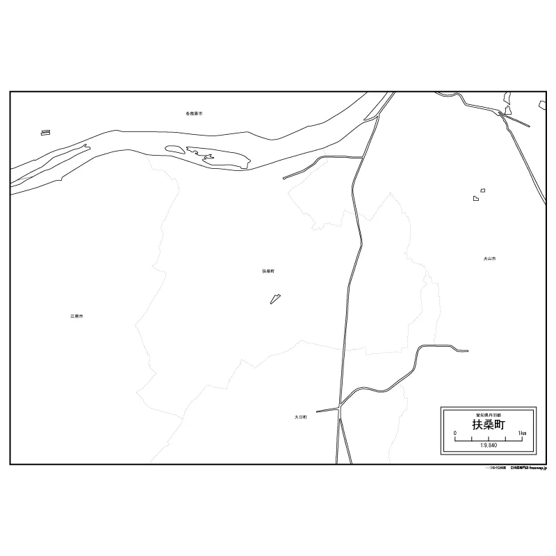 扶桑町の白地図