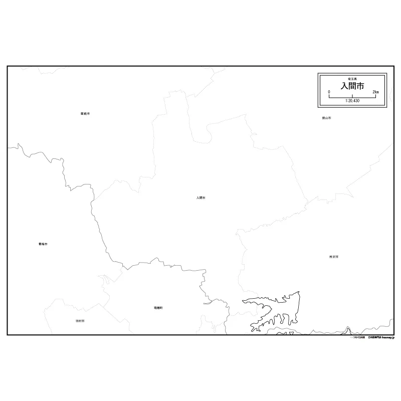 BLUEMAP 入間市 入間市の白地図を無料ダウンロード | PNG・PDF対応