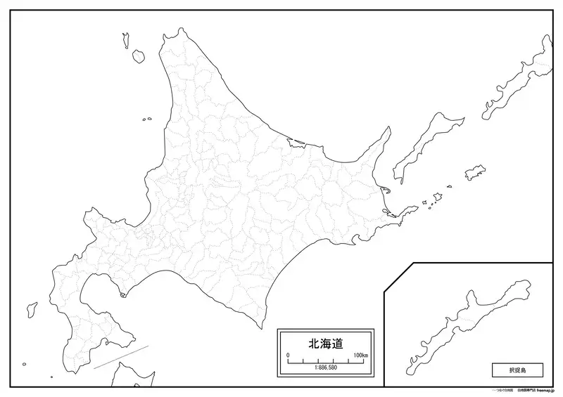 北海道（北方領土別枠表記）の画像